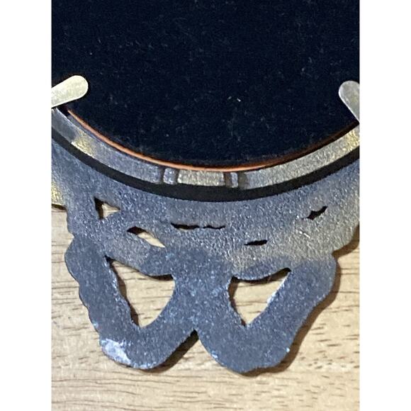 10” X 5.5” Brass Oval Ribbon Style Mirror Made in Korea Vintage Wall Hanging - Picture 6 of 10